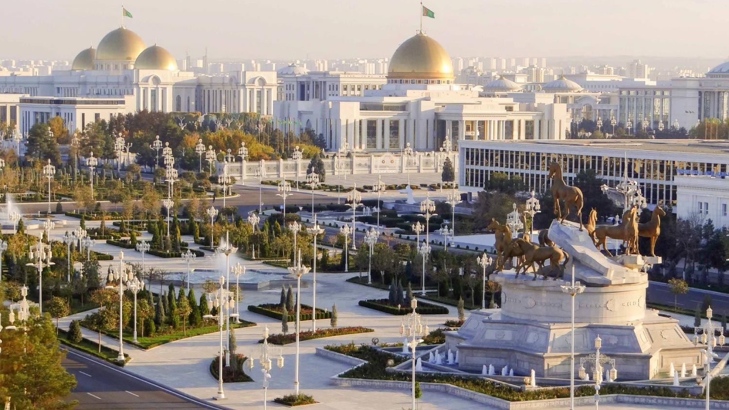 Capture the vibrant beauty of Ashgabat in Turkmenistan, a captivating stop on the journey to Australia spanning 21 countries, tailored for self-flying pilots. Immerse yourself in the stunning architecture, rich culture, and unique landscapes of this dynamic city in Central Asia.