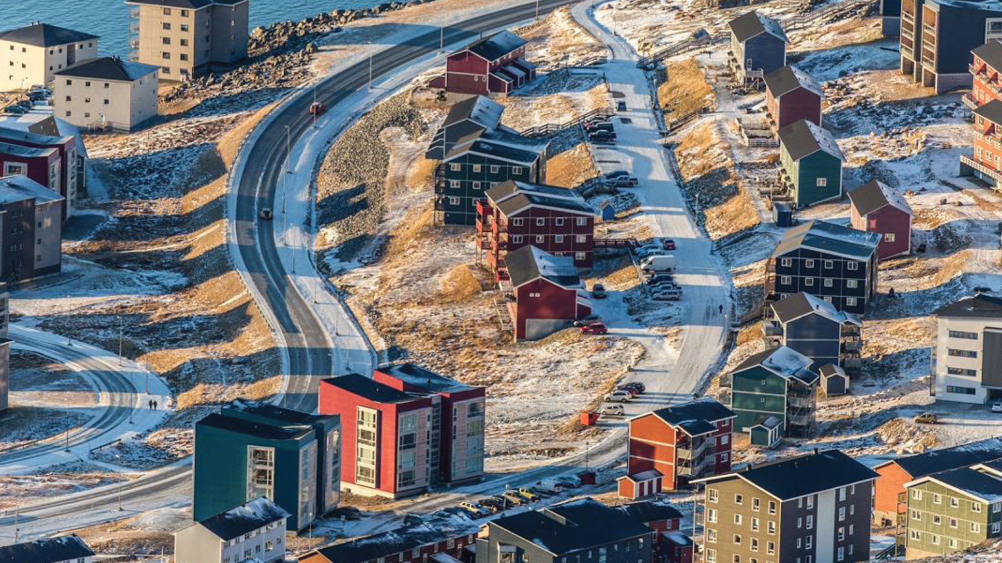 Aerial view of Nuuk, the capital of Greenland