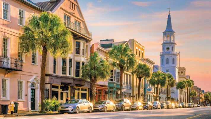 Charming streets lined with colorful historic homes.