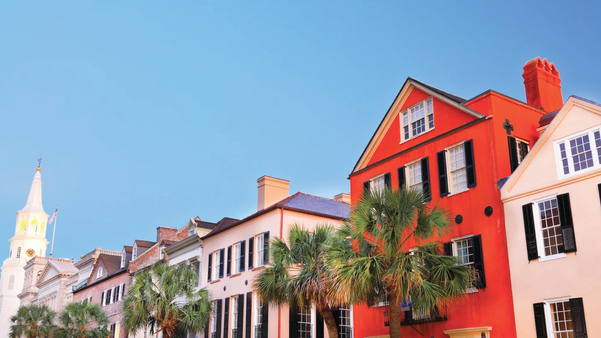 Charming streets lined with colorful historic homes.