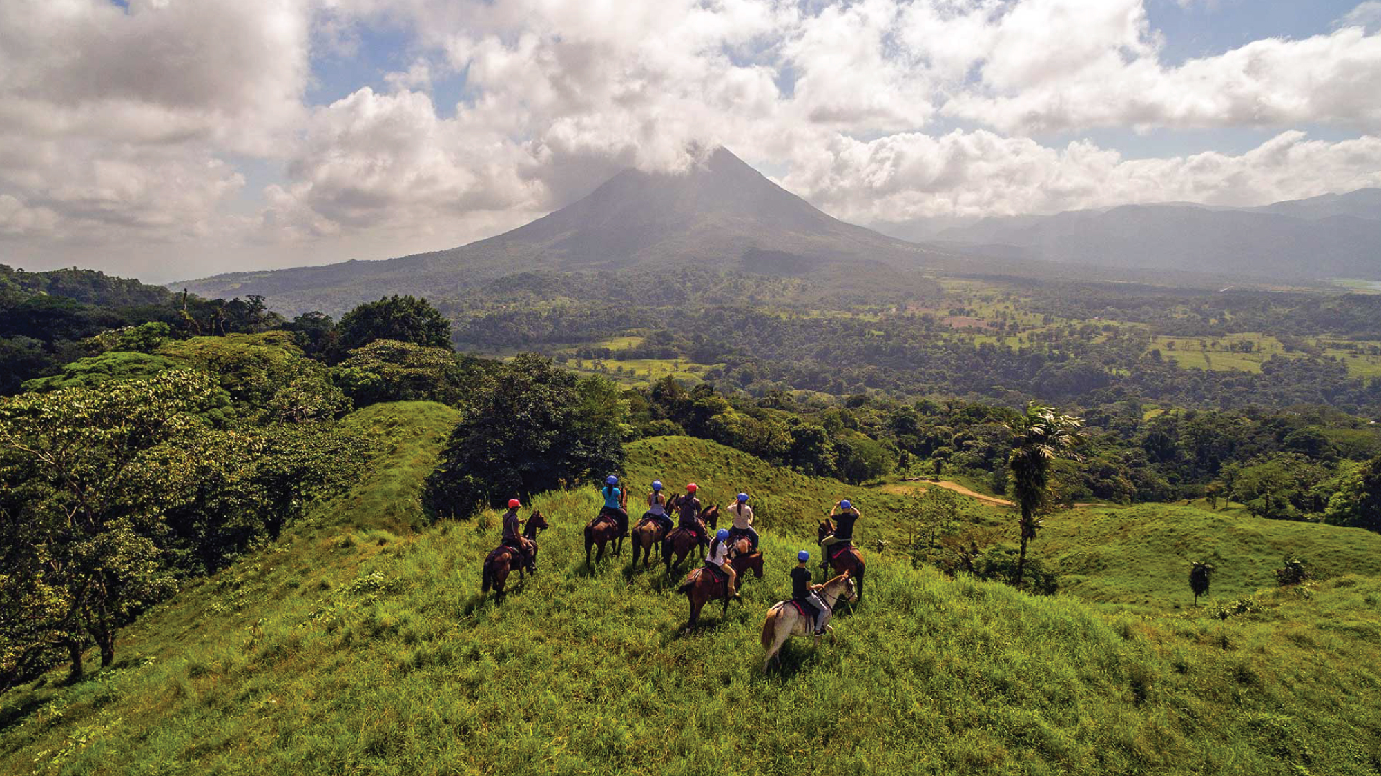 Horseback riding near Arenal Volcano in Costa Rica.