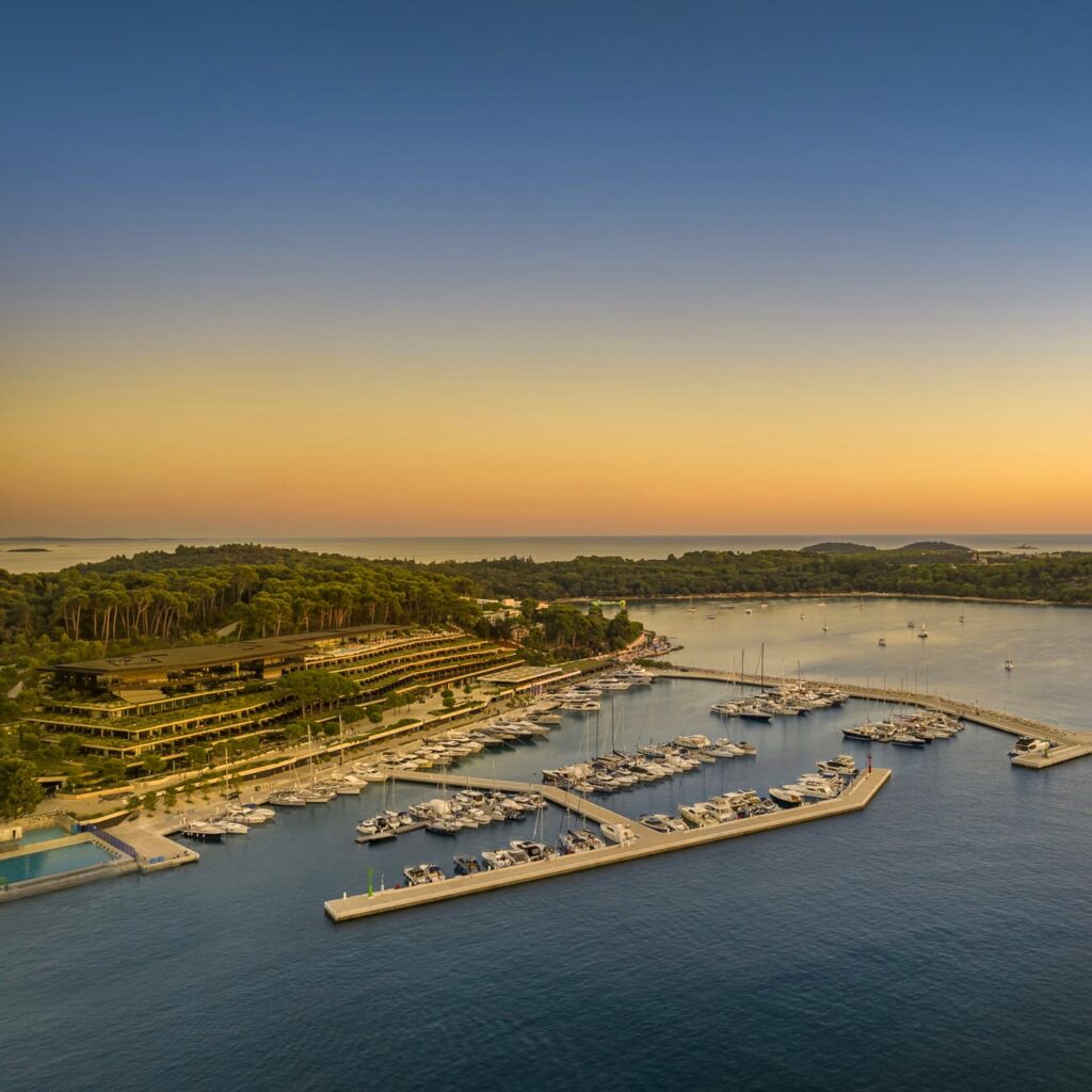 Aerial view of Hotel Grand Hotel Park Rovinj, in Pula, Croatia