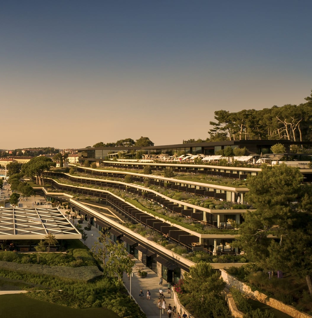 Aerial view of Hotel Grand Hotel Park Rovinj, in Pula, Croatia