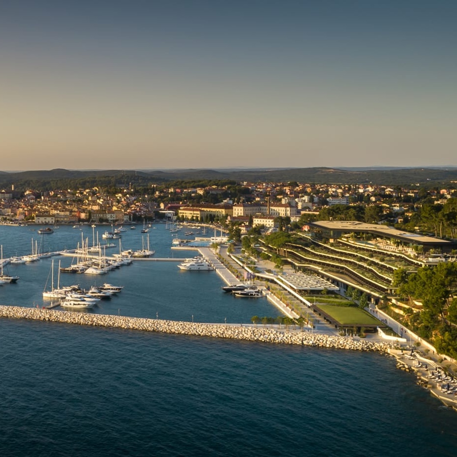 Aerial view of Hotel Grand Hotel Park Rovinj, in Pula, Croatia