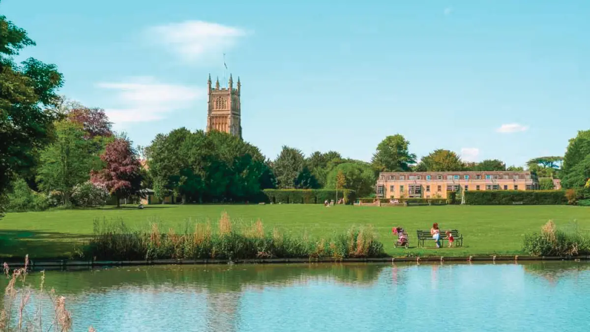 Abbey Grounds in Cirencester, England, captivating self-flying pilots with their own aircraft, offering a serene leg to a journey through Eurasia's historic landscapes and cultural marvels, beckoning exploration from the skies.