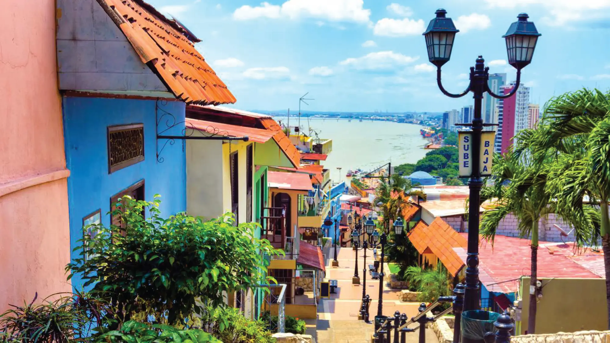 A captivating view from Cerro Santa Ana in Guayaquil, Ecuador, enticing self-flying pilots to embark on a journey to the Galapagos Islands