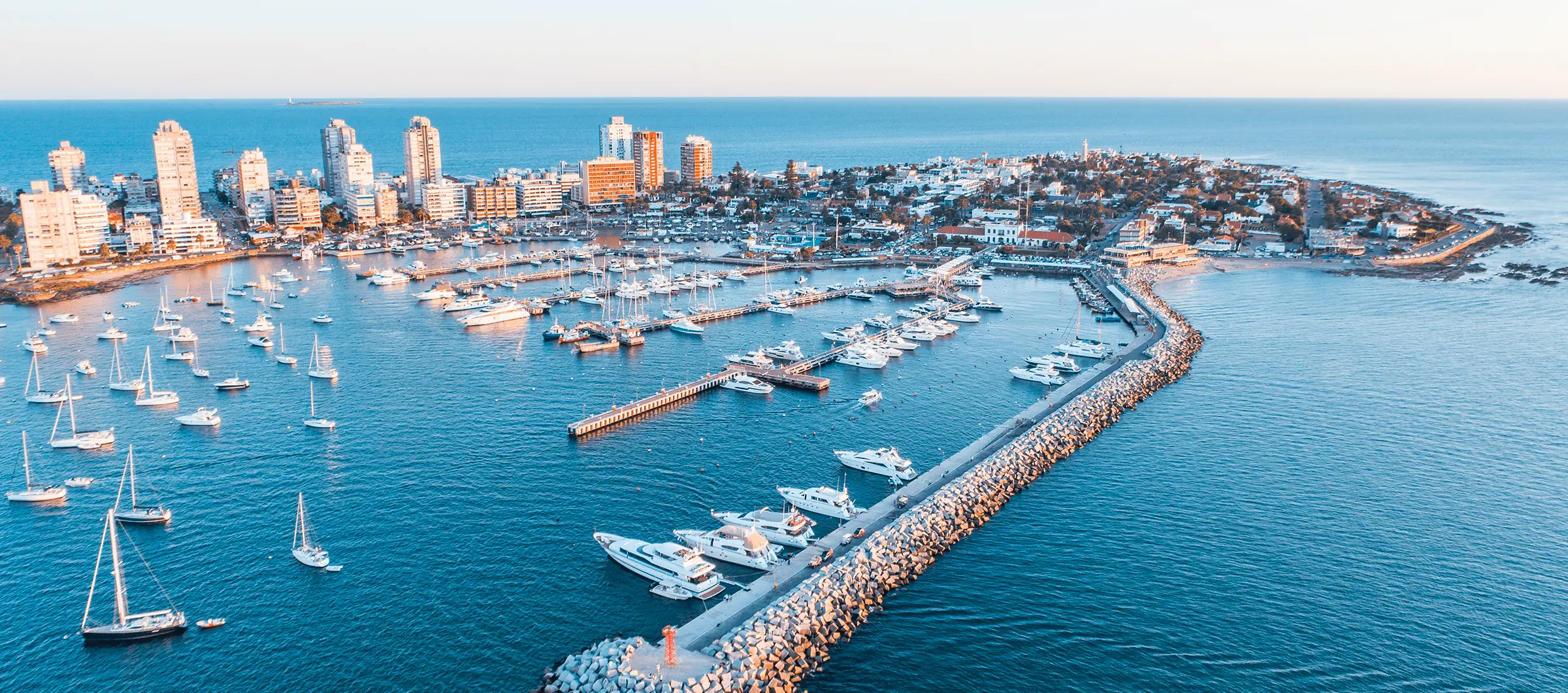 A captivating aerial view of Punta del Este, Uruguay