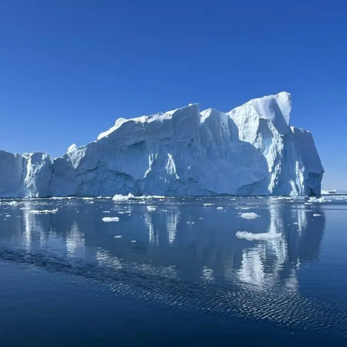 Ilulissat, Greenland's famous Disko Bay with massive icebergs on Air Journey's owner-flown flying adventure